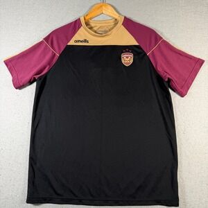 O Neills Mens Black Maroon Tan Soccer Jersey Shirt Large Robert Walters Sponsor